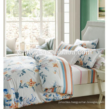 romantic style 100% cotton printed bed cover set